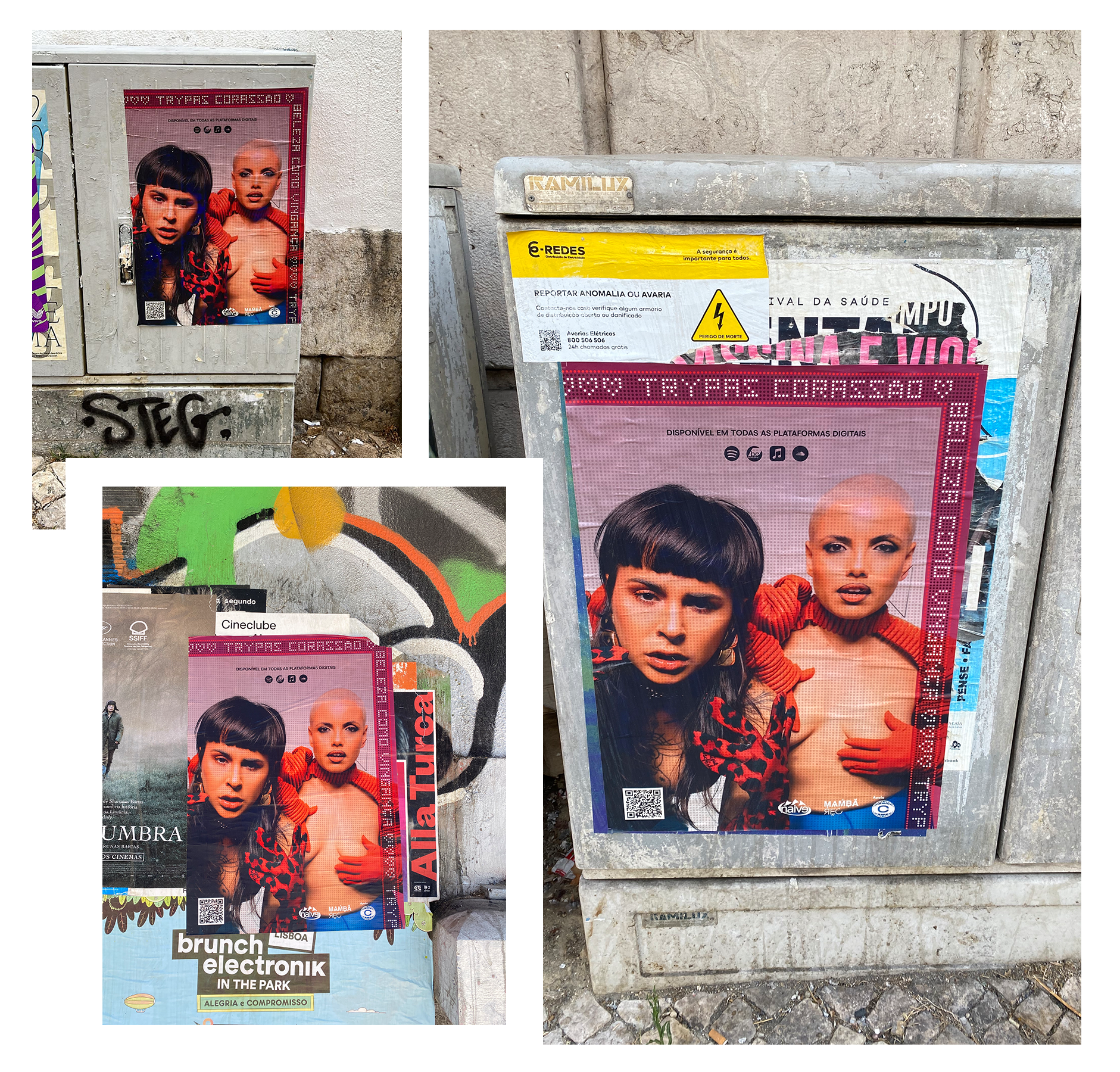 Trypas Corassão — Street poster Lisbon